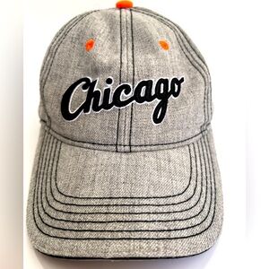 Chicago White Sox Gray with Orange Trim Baseball Hat with Velcro by Melonwear.